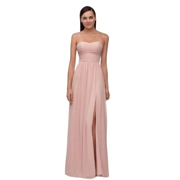WATTERS NANCY 9540i CRINKLE CHIFFON STRAPLESS BRIDESMAID PROM FORMAL DRESS SZ 8 - Picture 4 of 16